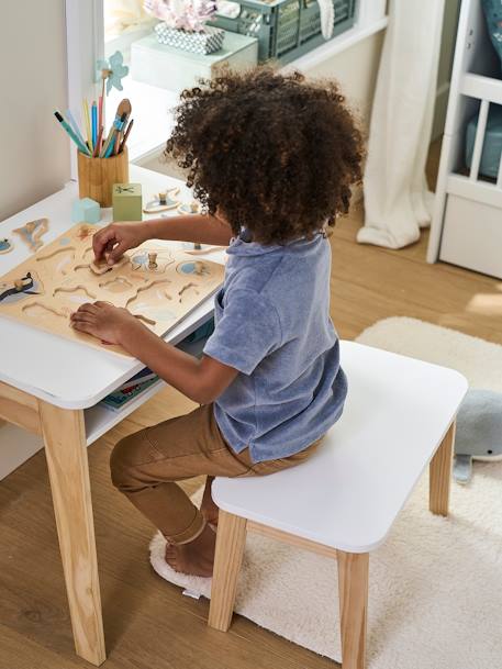 Bureau + tabouret maternelle ÉCOLIER blanc 2 - vertbaudet enfant 