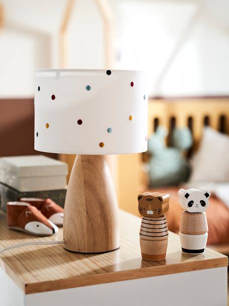 Lampe de chevet pois brodés beige / multicolore 2 - vertbaudet enfant 