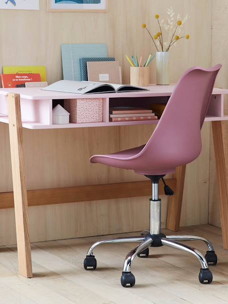 Chaise de bureau enfant à roulettes blanc+bleu marine+FRAMBOISE+gris+moutarde+rose+vert+violet 12 - vertbaudet enfant 