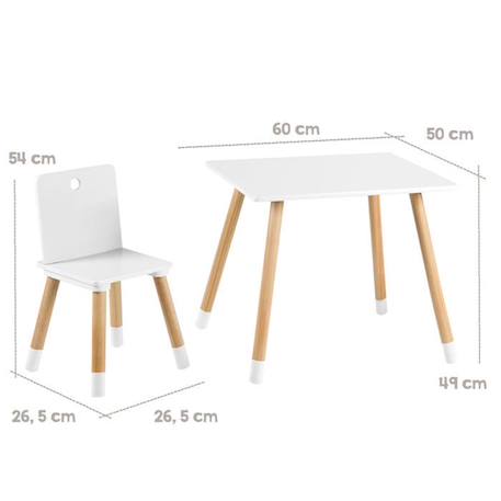 ROBA Ensemble Table + 2 Chaises pour Enfants en Bois Laqué Blanc - 3 Pièces - Pieds en Bois Massif BLANC 5 - vertbaudet enfant 