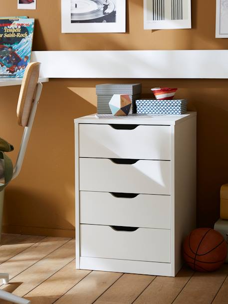 Caisson de bureau 4 tiroirs blanc 1 - vertbaudet enfant 