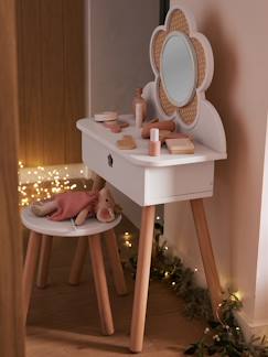 Chambre et rangement-Chambre-Coiffeuse cannage + accessoires en bois FSC®