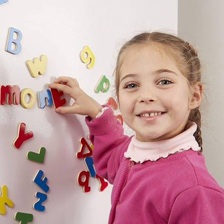 Jeu éducatif - MELISSA & DOUG - 52 Aimants Alphabet En Bois - Lettres majuscules et minuscules magnétiques VERT 4 - vertbaudet enfant 