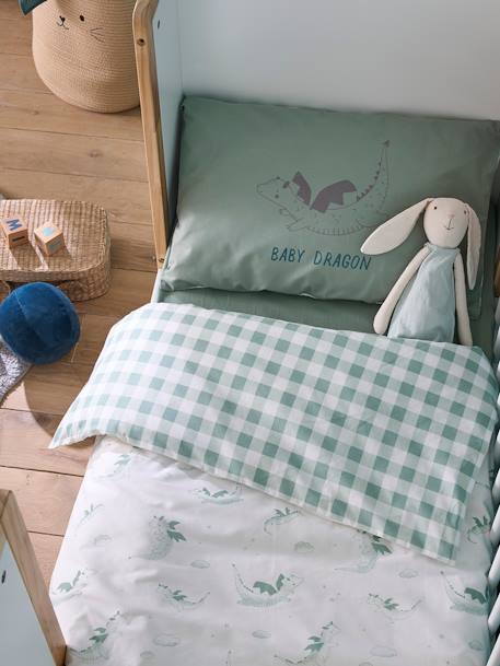 Housse de couette bébé DRAGON blanc imprimé 3 - vertbaudet enfant 