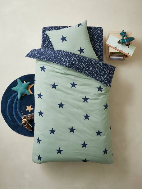 Drap-housse enfant DREAM BIG marine/étoiles 2 - vertbaudet enfant 