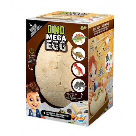 Jeu de fouille de dinosaures - Buki - Mega Dino Egg - 4 puzzles de dinosaures - outils inclus MARRON 1 - vertbaudet enfant 