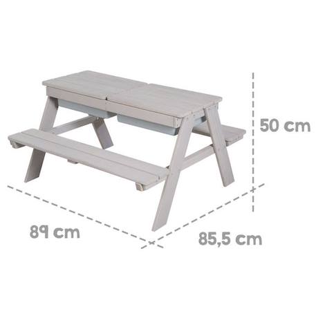 ROBA Table Sable et Eau en Bois massif avec Bac de jeu - Résistante aux Intempéries - Gris GRIS 5 - vertbaudet enfant 