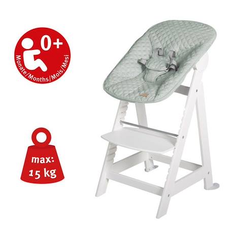 ROBA Chaise Haute Évolutive 'Born Up' 2 en 1 Blanche + Transat Vert givré 'roba Style' BLANC 6 - vertbaudet enfant 