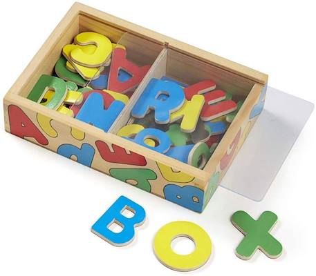 Jeu éducatif - MELISSA & DOUG - 52 Aimants Alphabet En Bois - Lettres majuscules et minuscules magnétiques VERT 1 - vertbaudet enfant 