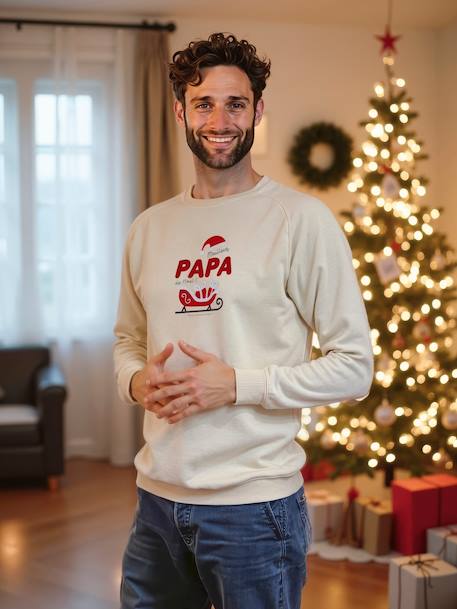 Sweat homme 'Meilleur Papa de Noël' capsule famille vanille 1 - vertbaudet enfant 