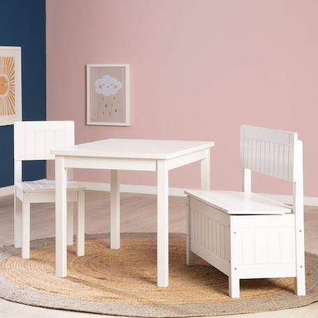 Table d'Activités pour Enfant en Bois Massif - ROBA - 51 x 66 x 50 cm - Plateau Laqué Blanc BLANC 5 - vertbaudet enfant 