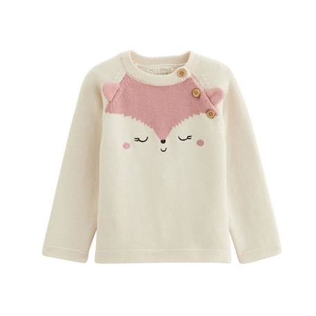 Pull bébé en tricot - PETIT BEGUIN - Eva - Blanc - Col boutonné - Label OEKO-TEX BLANC 1 - vertbaudet enfant 