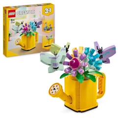 Jouet-LEGO® 31149 Creator 3en1 Les Fleurs dans l’Arrosoir, Jouet pour Enfants, avec Arrosoir, Bouquet de Fleurs et 2 Oiseaux