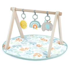 Jouet-Premier âge-INGENUITY Tapis d'éveil Sun Valley, arche de jeu en bois - 3 jouets amovibles - pliable