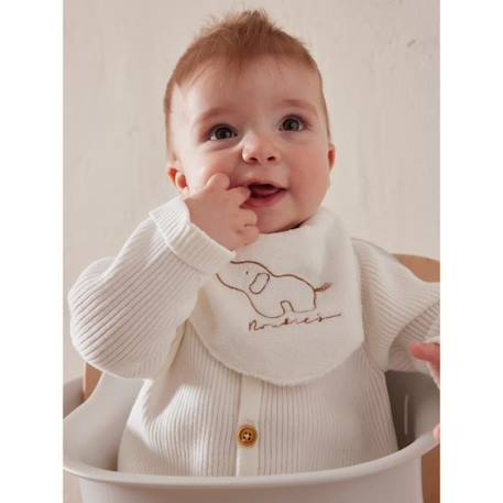 Ensemble 2 bavoirs éponge & mousseline - beige BEIGE 2 - vertbaudet enfant 