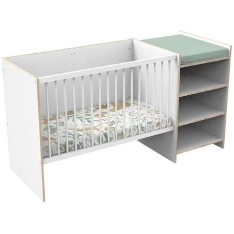 Lit bébé combiné - 120x60cm - Evolutif en 90x190cm - Babyprice First - En bois et chant bois BLANC 3 - vertbaudet enfant 