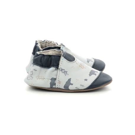 ROBEEZ Chaussons Wintering Bear gris BLEU+GRIS 1 - vertbaudet enfant 