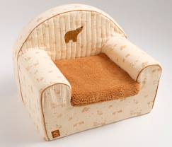 Chambre et rangement-Chambre-Chaise, tabouret, fauteuil-Fauteuil-Fauteuil club enfant en gaze de coton et sherpa