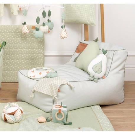 Fauteuil pouf 75x45cm en polyester Vert tilleul BLANC 4 - vertbaudet enfant 