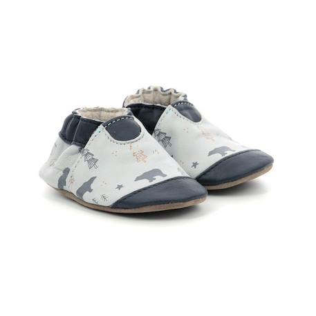 ROBEEZ Chaussons Wintering Bear gris BLEU+GRIS 2 - vertbaudet enfant 