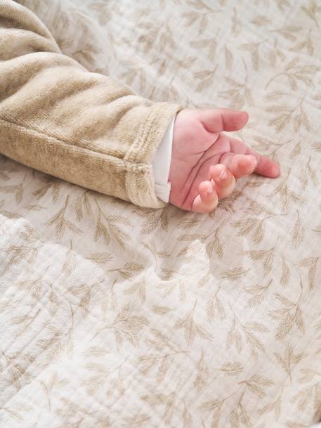 Couverture / Fond de parc bébé en gaze de coton HYGGE beige imprimé 4 - vertbaudet enfant 