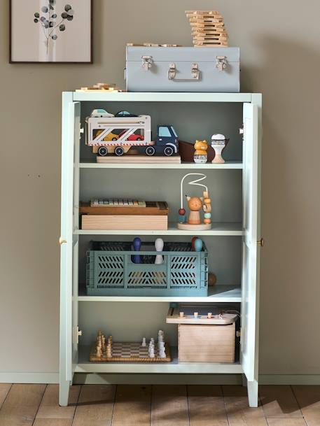 Bibliothèque / Petite armoire 2 portes LIGNE PARISIENNE vert de gris 2 - vertbaudet enfant 