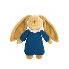 Jouet-Doudou musical Trousselier Lapin Nid d'Ange Coton Bio Bleu 25Cm