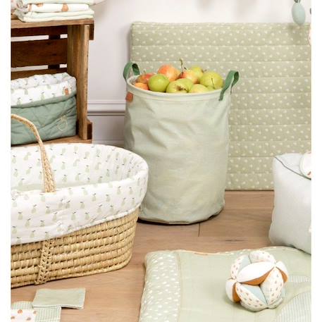 Panier de rangement tissu 31x39x31cm coton Vert tilleul VERT 2 - vertbaudet enfant 