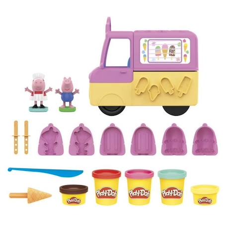 Play-Doh Peppa et le camion de glaces, figurines Peppa et George, 5 pots de pâte à modeler atoxique, dès 3 ans ROSE 2 - vertbaudet enfant 