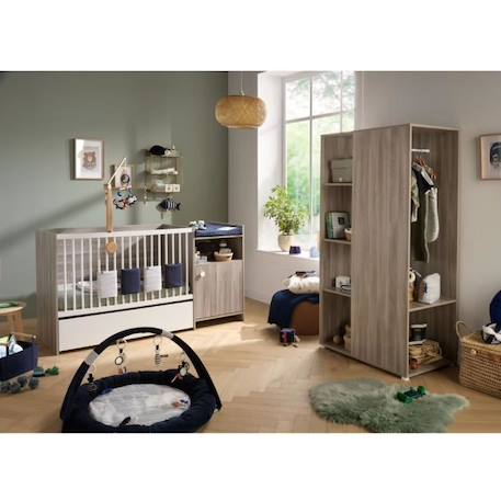 Lit bébé combiné - 120x60cm - Evolutif en 90x190cm - Babyprice Up - Chêne - Avec commode à langer 1 porte BEIGE 6 - vertbaudet enfant 