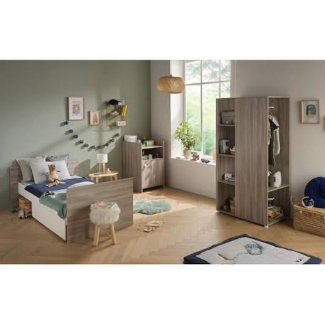 Lit bébé combiné - 120x60cm - Evolutif en 90x190cm - Babyprice Up - Chêne - Avec commode à langer 1 porte BEIGE 4 - vertbaudet enfant 