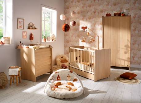 Commode 3 tiroirs façades inclinées en bois décor chêne miel - Cannelle MARRON 5 - vertbaudet enfant 