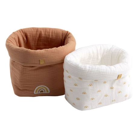 Panières de rangement lot de 2 en coton ORANGE 1 - vertbaudet enfant 