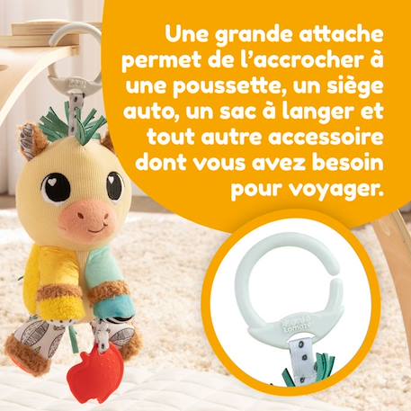 Lamaze Carson le Cheval de trait - Peluche d'éveil sensoriel pour bébé de 0 à 6 mois à clipser pour l'emmener partout BEIGE 4 - vertbaudet enfant 