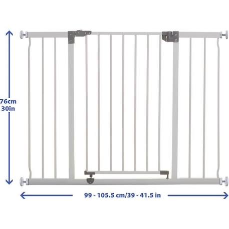 DREAMBABY Barrière de sécurité Extra large LIBERTY - Par pression - L 99/105,5 x H 75 cm - Blanche BLANC 4 - vertbaudet enfant 