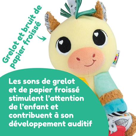 Lamaze Carson le Cheval de trait - Peluche d'éveil sensoriel pour bébé de 0 à 6 mois à clipser pour l'emmener partout BEIGE 2 - vertbaudet enfant 