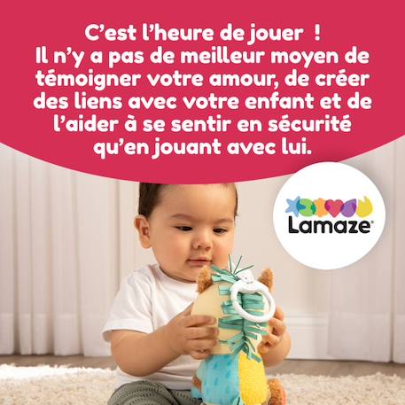 Lamaze Carson le Cheval de trait - Peluche d'éveil sensoriel pour bébé de 0 à 6 mois à clipser pour l'emmener partout BEIGE 3 - vertbaudet enfant 