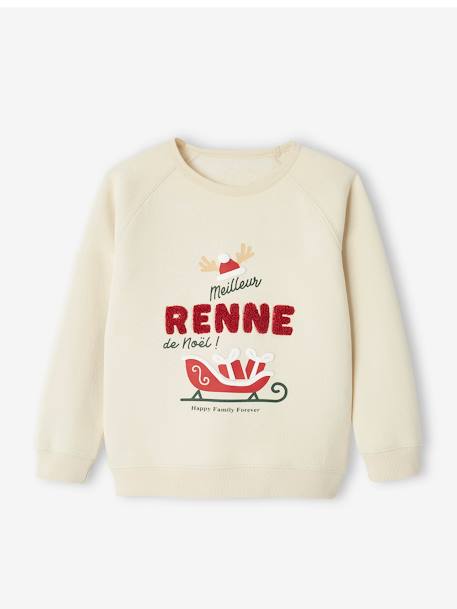 Sweat enfant 'meilleur renne de Noël' capsule famille vanille 3 - vertbaudet enfant 