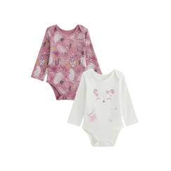 Lot de 2 bodies bébé manches longues Louisa  - vertbaudet enfant