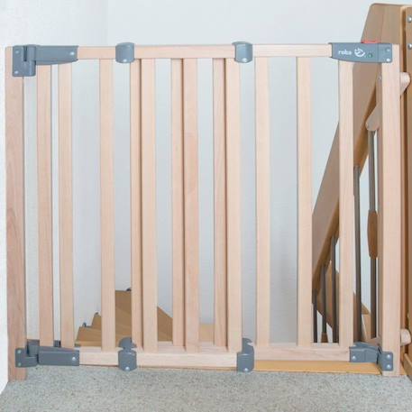 Barrière de Sécurité Bébé pour Escalier Safety Up - ROBA - Largeur de 93.5 à 120.5 cm - Bois Naturel MARRON 3 - vertbaudet enfant 