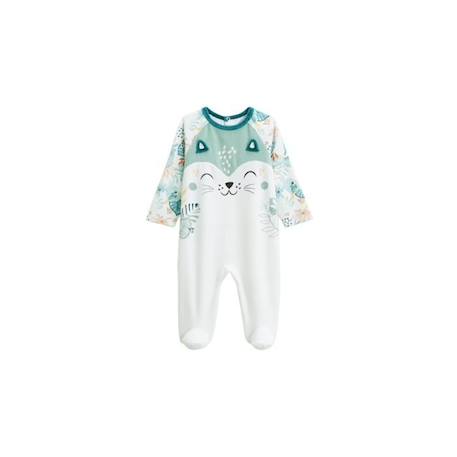 Pyjama bébé en velours écru Roméo BLANC 1 - vertbaudet enfant 