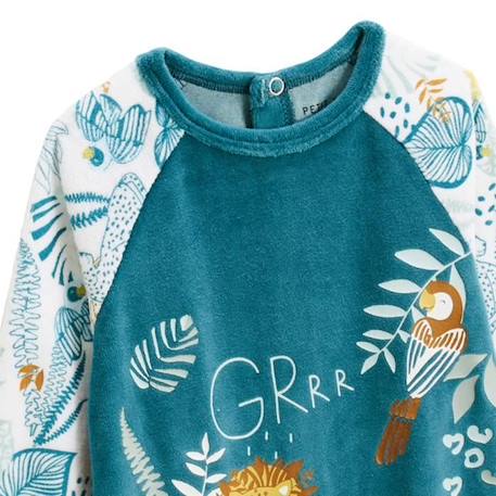 Pyjama bébé en velours bleu Roméo BLEU 3 - vertbaudet enfant 