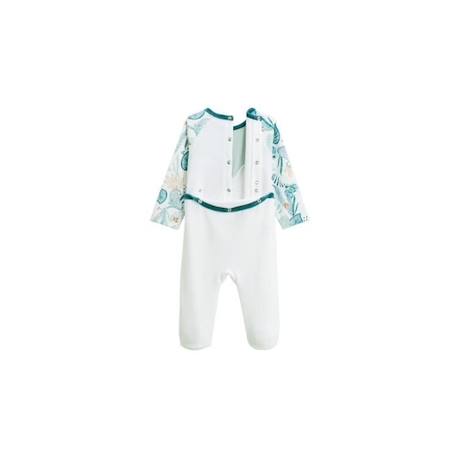 Pyjama bébé en velours écru Roméo BLANC 4 - vertbaudet enfant 