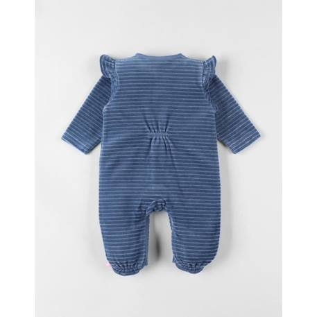 Pyjama en velours côtelé girafe -bleu BLEU 3 - vertbaudet enfant 