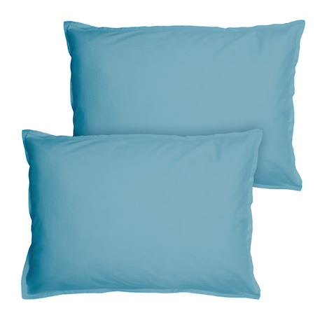 Set de 2 taies d’oreiller unies - MATT & ROSE - COTON LAVÉ - Bleu glacier - 50x70 cm BLEU 2 - vertbaudet enfant 