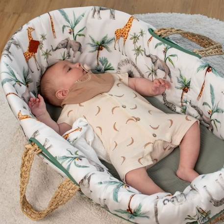 Couffin bébé avec Matelas Habillage et Drap Housse Safari VERT 2 - vertbaudet enfant 