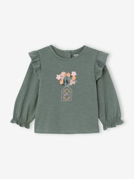 T-shirt à volants bébé vert 1 - vertbaudet enfant 