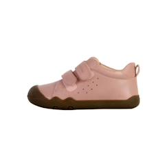 Chaussures-Basket Basse Cuir Geox Steppieup Nappa - Rose - Enfant - Scratch - Plat