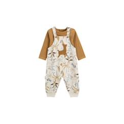 -Ensemble salopette bébé en molleton et t-shirt Lamascotte