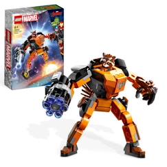 Jouet-LEGO® Marvel 76243 L’Armure Robot de Rocket, Figurine Gardiens de la Galaxie, Jouet Avengers